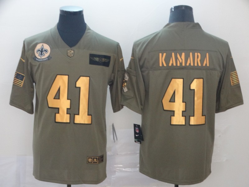 Men's New Orleans Saints Alvin Kamara #41 Brown Jersey